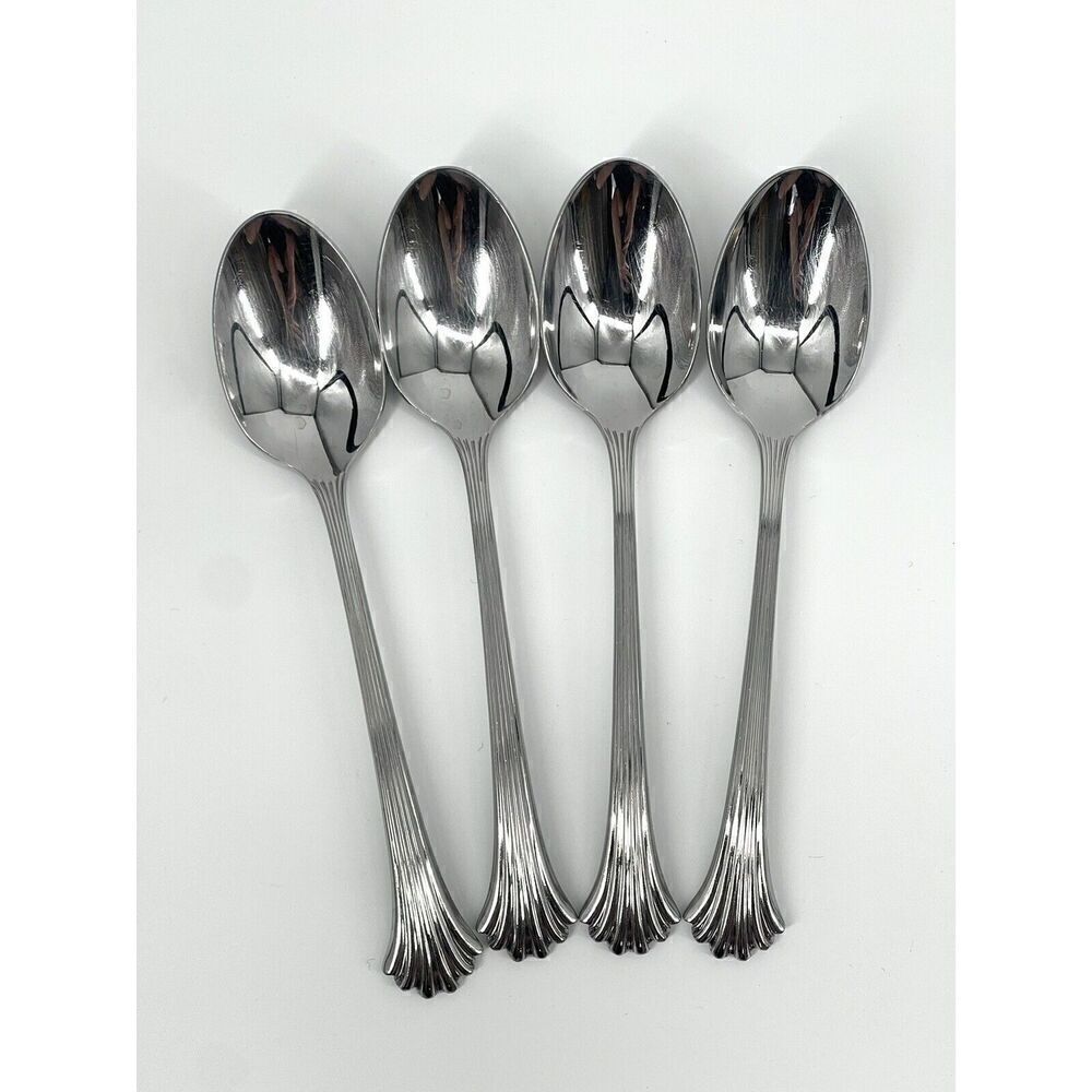 International Silver Tiara Stainless 18/8 Korea Glossy Dinner Spoons Set Of 4